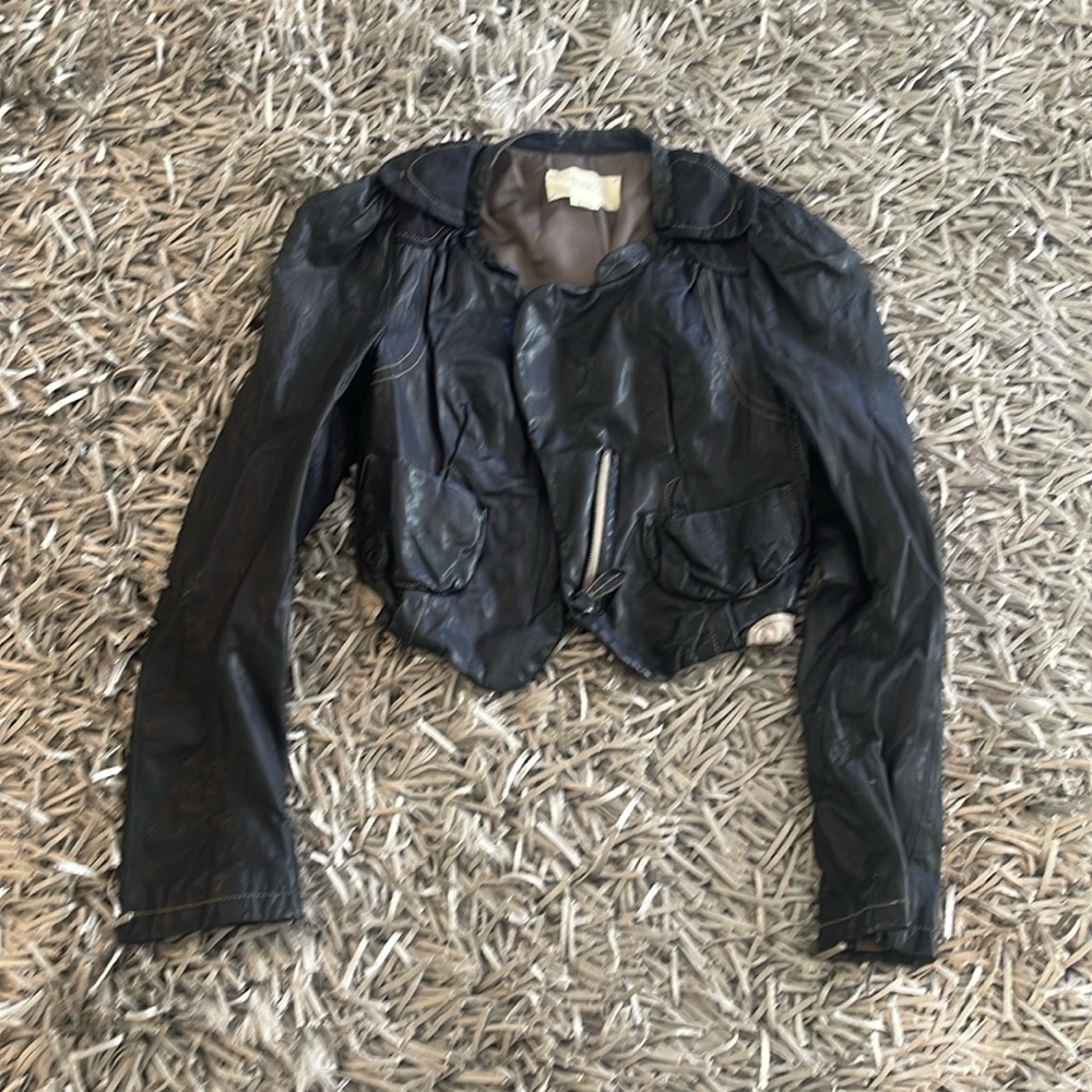 Hanii Y leather crop jacket